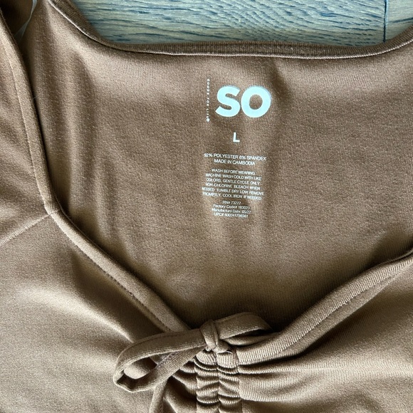 NWT Sonoma Juniors Brown Long Sleeve Princess Fit & Flare Dress Size Large - Picture 4 of 8